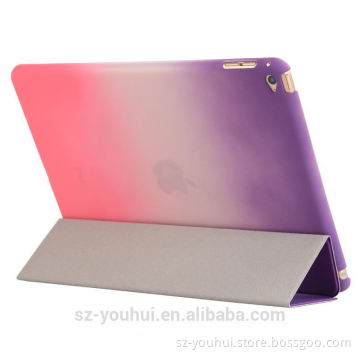New Arrival Rainbow Color Office Table Smart Pu Leather Case Cover For Ipad Air